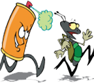 Cartoon pic of sprayer and bug